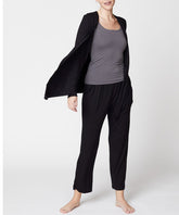Bamboo Classic Tie Front Cardignan Fabina BLACK S